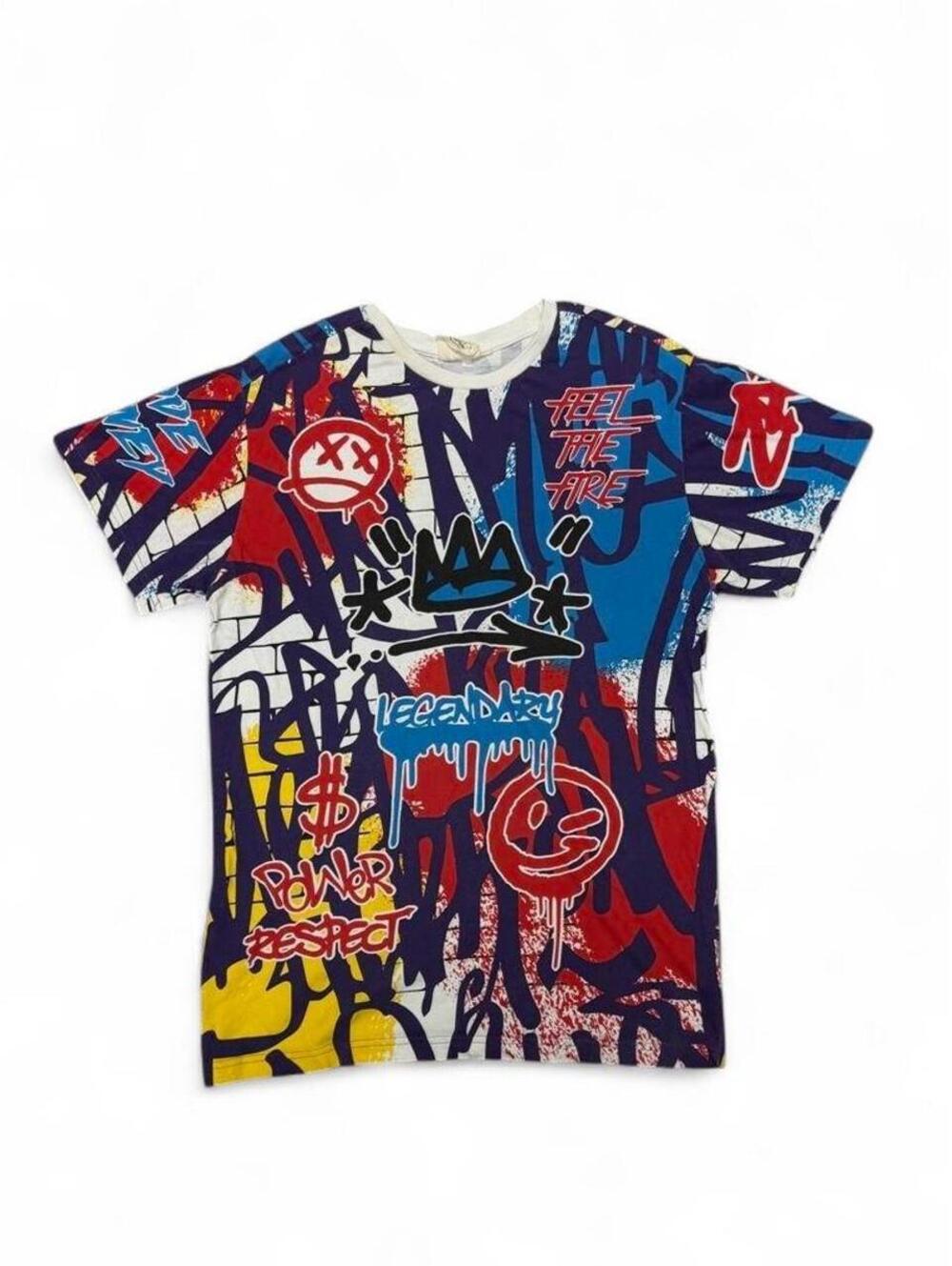 Vintage Akademiks Jeanius "Say Hello" Street Art Graphic Tee M Y2K Hip Hop